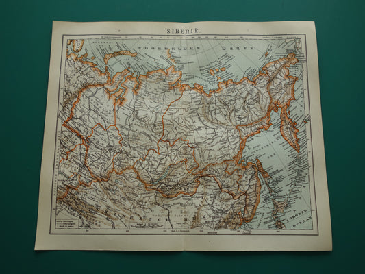 SIBIRIEN alte Karte von Sibirien 1922 Niederländische antike Karte von Asien Russland
