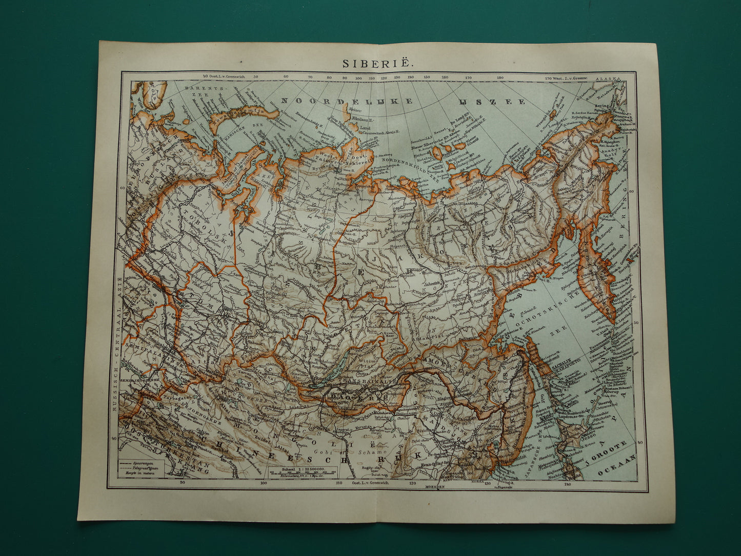 SIBERIA old map of Siberia 1922 Dutch antique map of Asiatic Russia