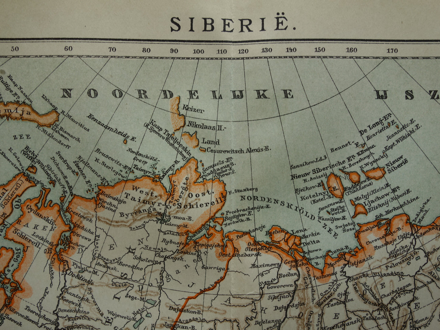 SIBERIA old map of Siberia 1922 Dutch antique map of Asiatic Russia