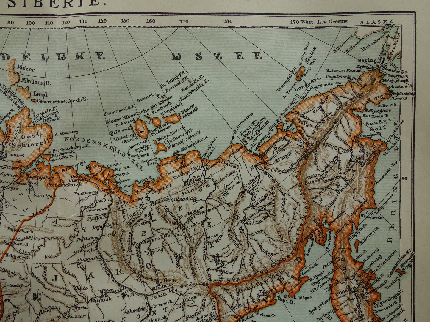 SIBERIA old map of Siberia 1922 Dutch antique map of Asiatic Russia