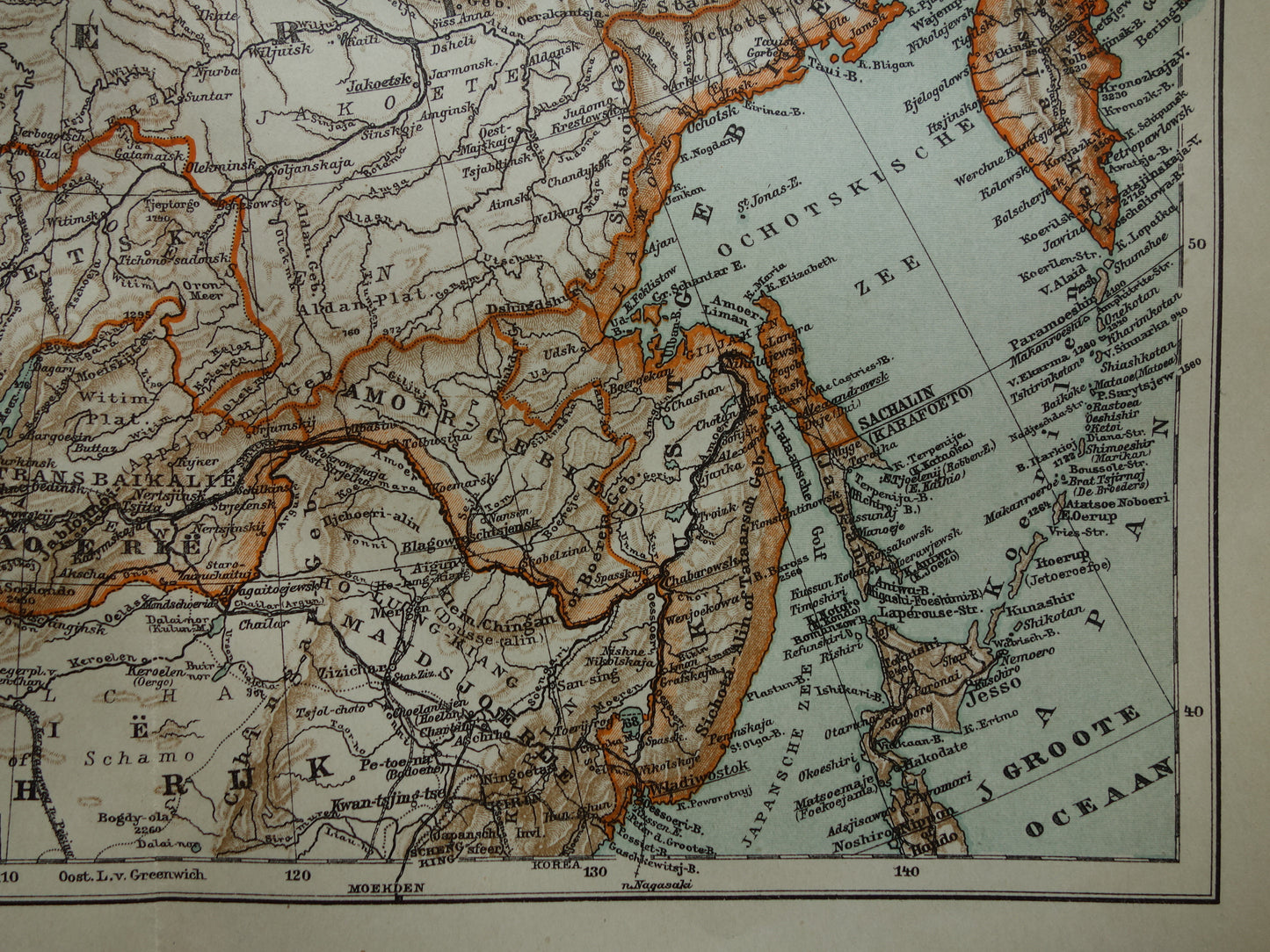 SIBERIA old map of Siberia 1922 Dutch antique map of Asiatic Russia