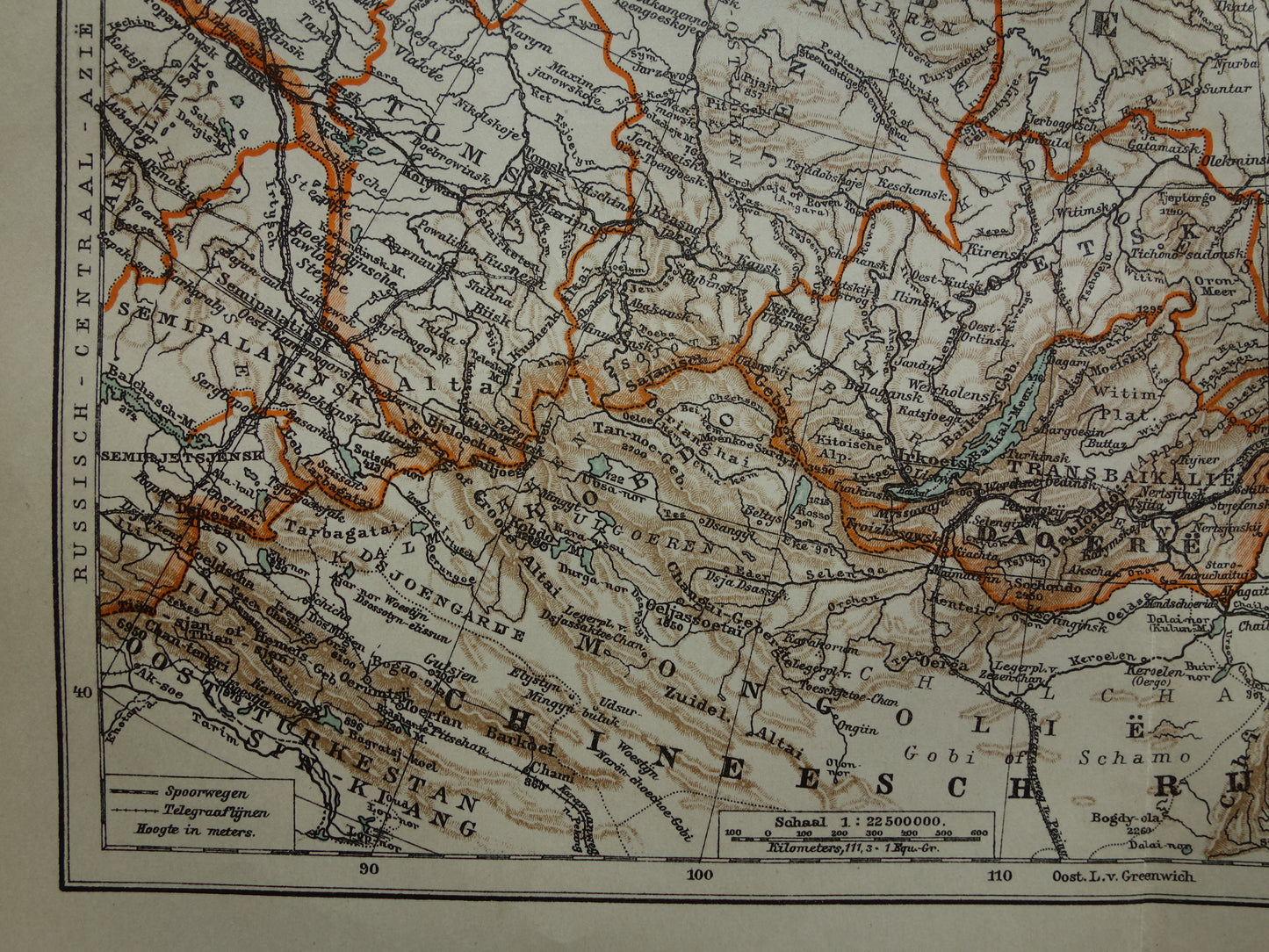 SIBERIA old map of Siberia 1922 Dutch antique map of Asiatic Russia
