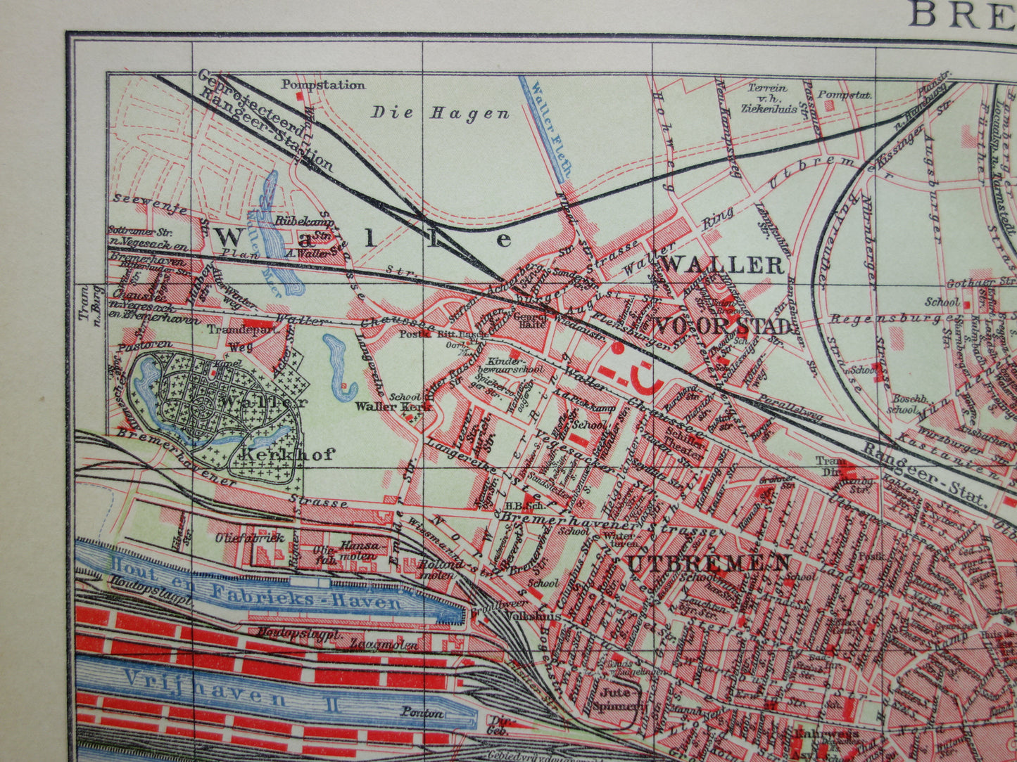 BREMEN old map of Bremen Original antique Dutch map historical map Bremen Germany