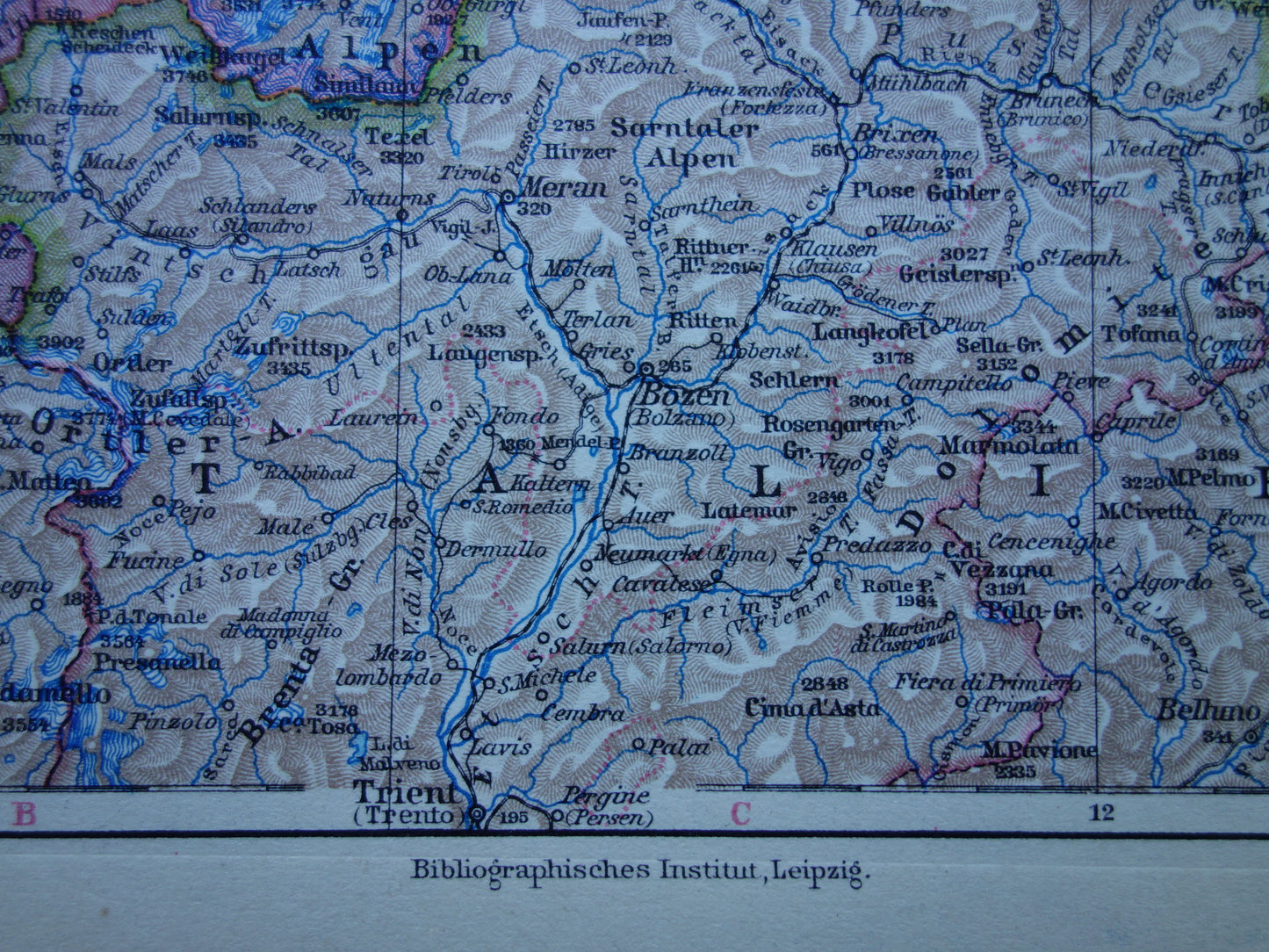 AUSTRIA old map of Austria western part 1928 Detailed small vintage map