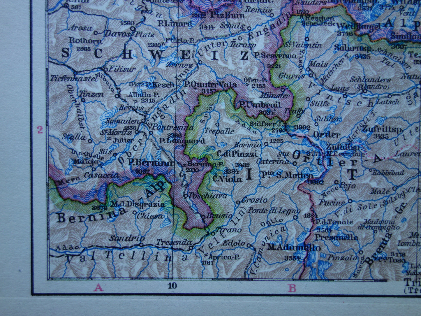 AUSTRIA old map of Austria western part 1928 Detailed small vintage map
