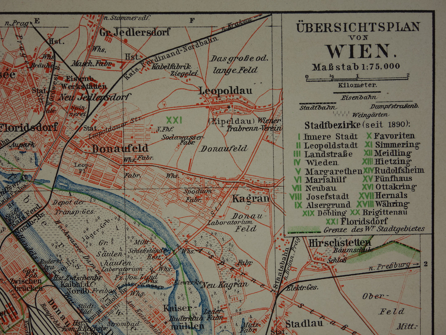 Vienna old map of Vienna Austria from 1905 original antique map vintage maps