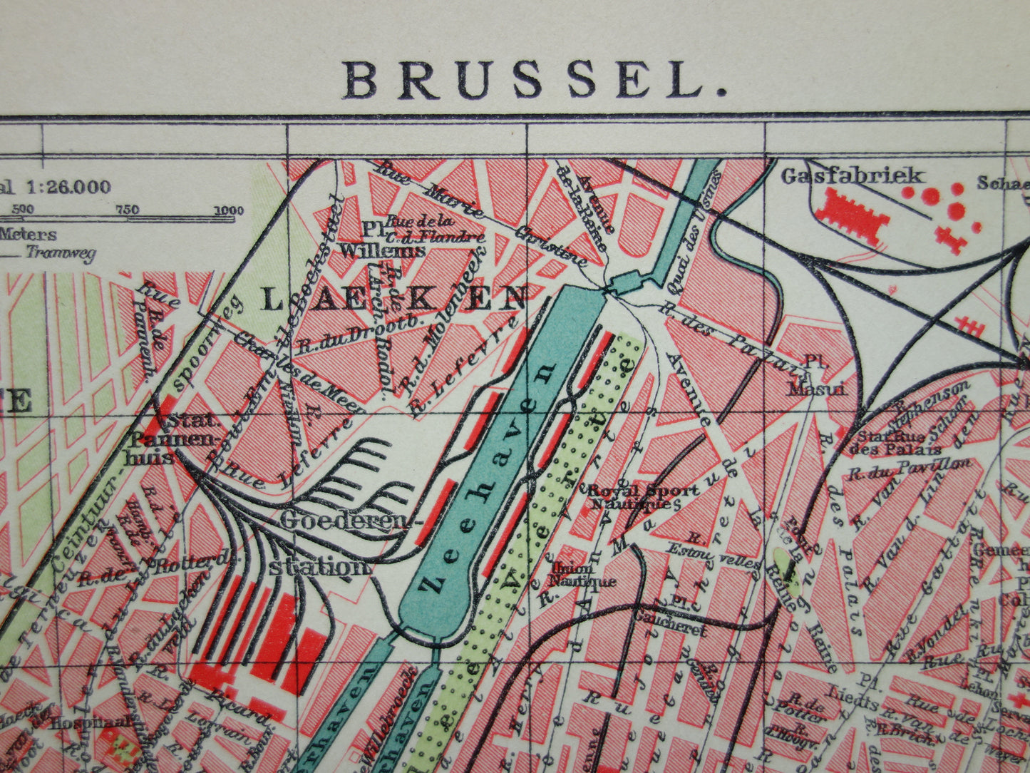 Antique map of Brussels Belgium small original old map vintage maps