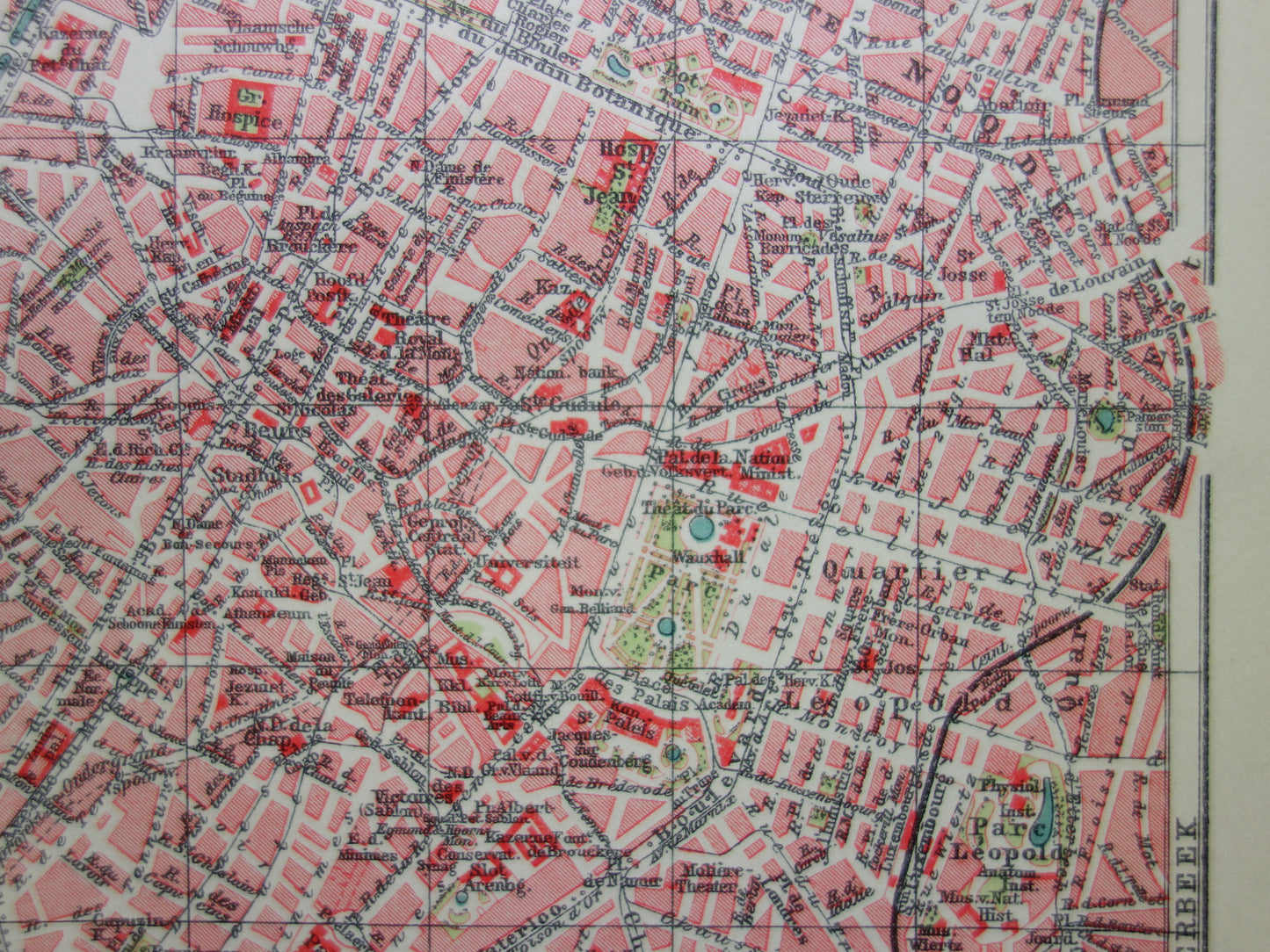 Antique map of Brussels Belgium small original old map vintage maps