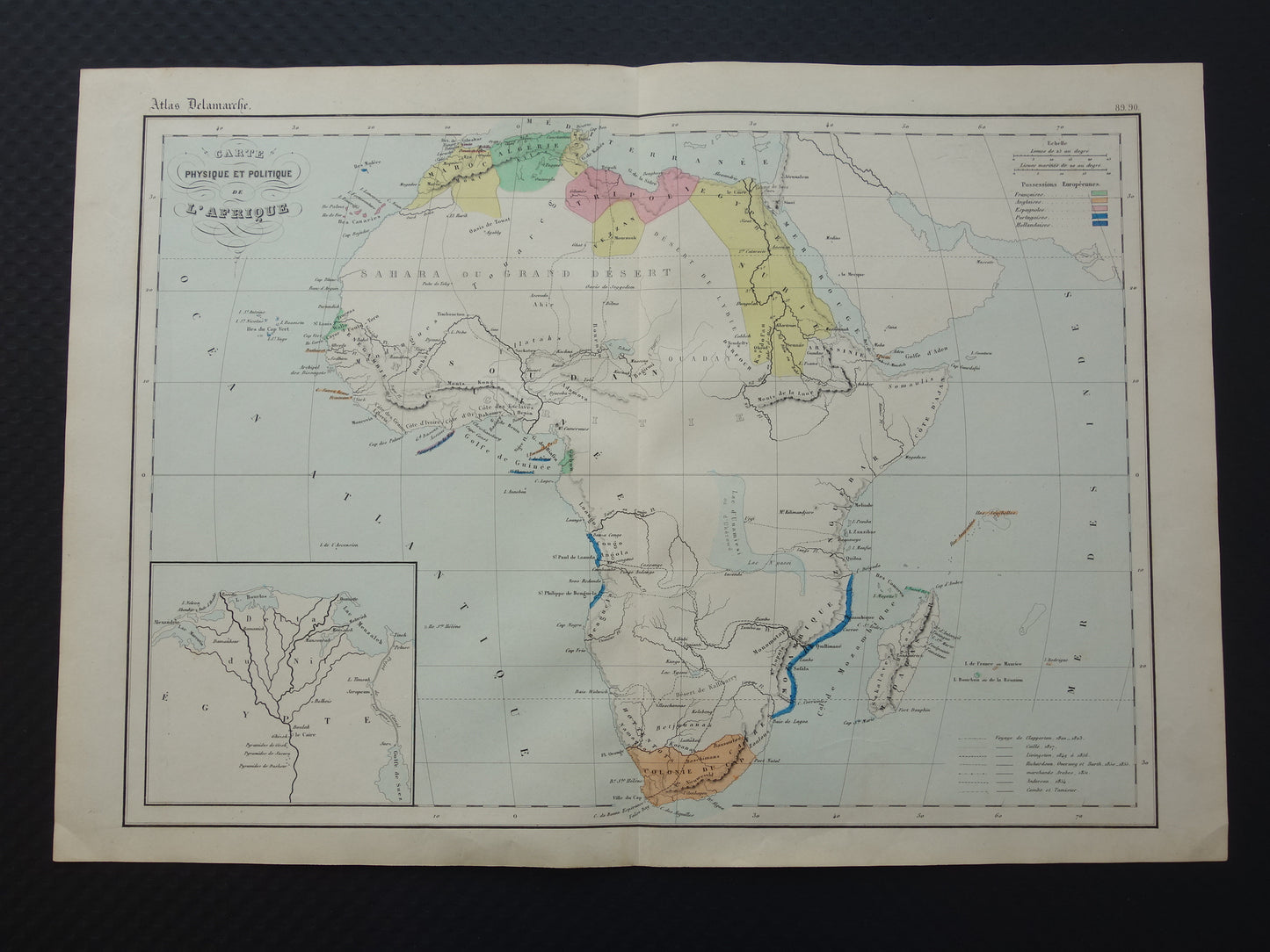 Old map of Africa from 1859 Original antique French map