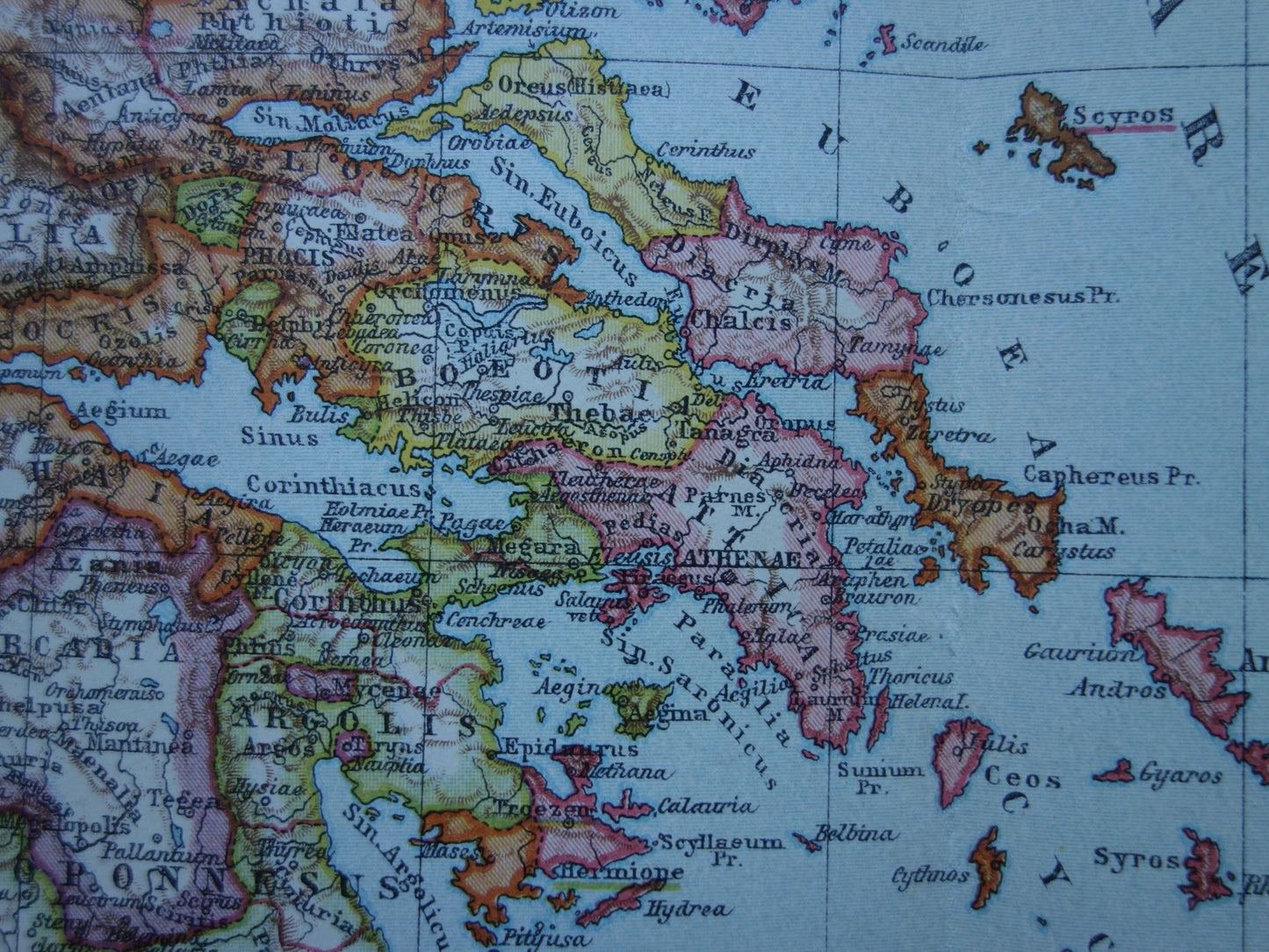 GREECE antique map of Greece in classical antiquity Original old Dutch map from 1917 vintage historical maps