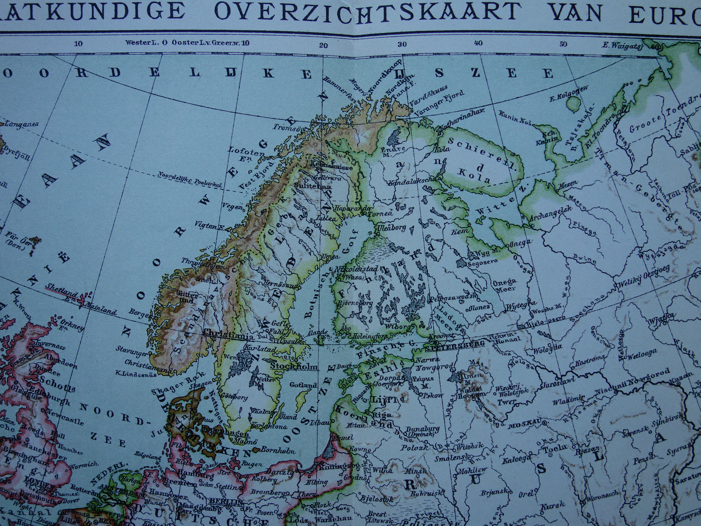 Old map of Europe from 1917 original antique map of Europe continent vintage Dutch maps