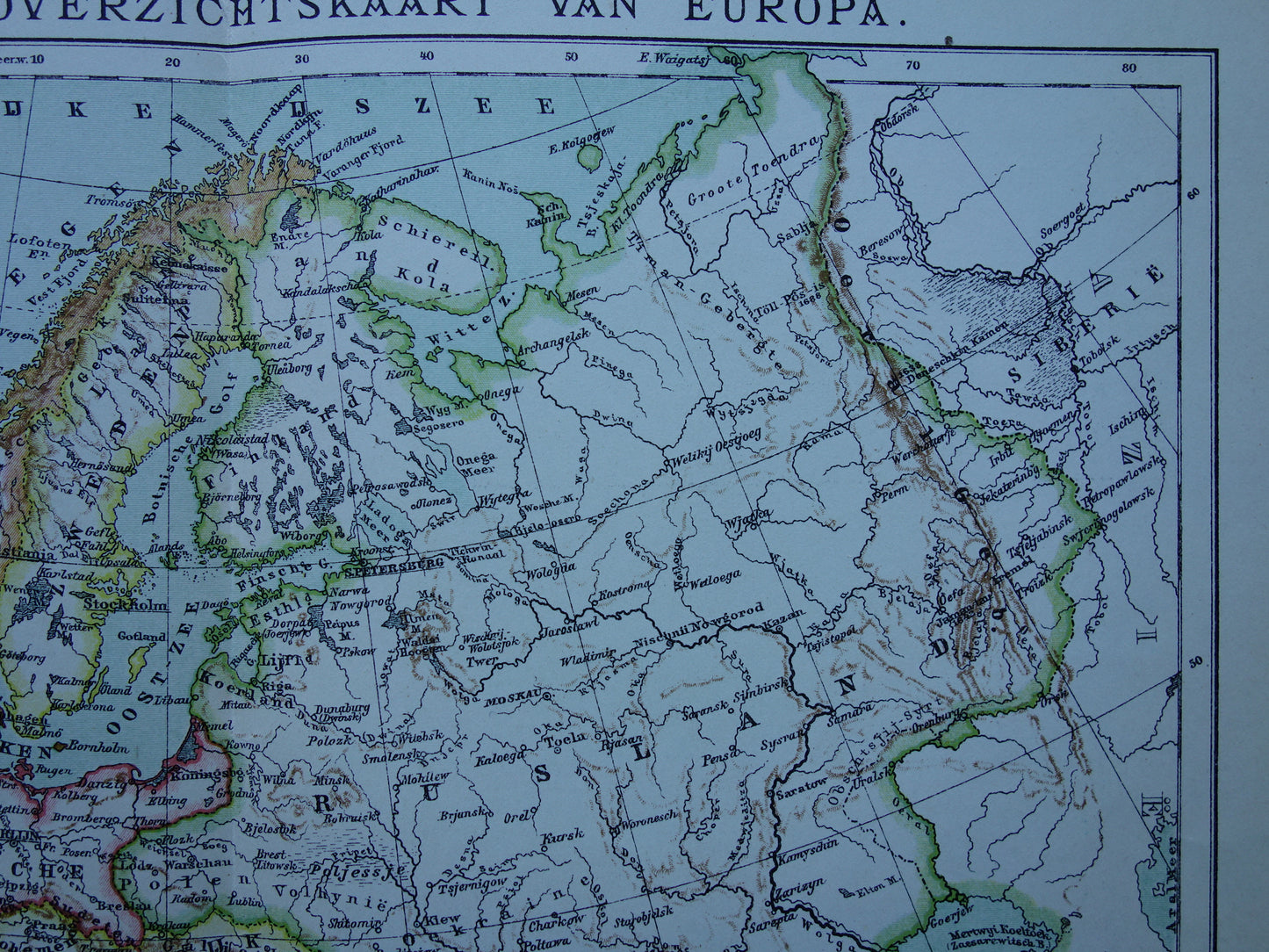 Old map of Europe from 1917 original antique map of Europe continent vintage Dutch maps