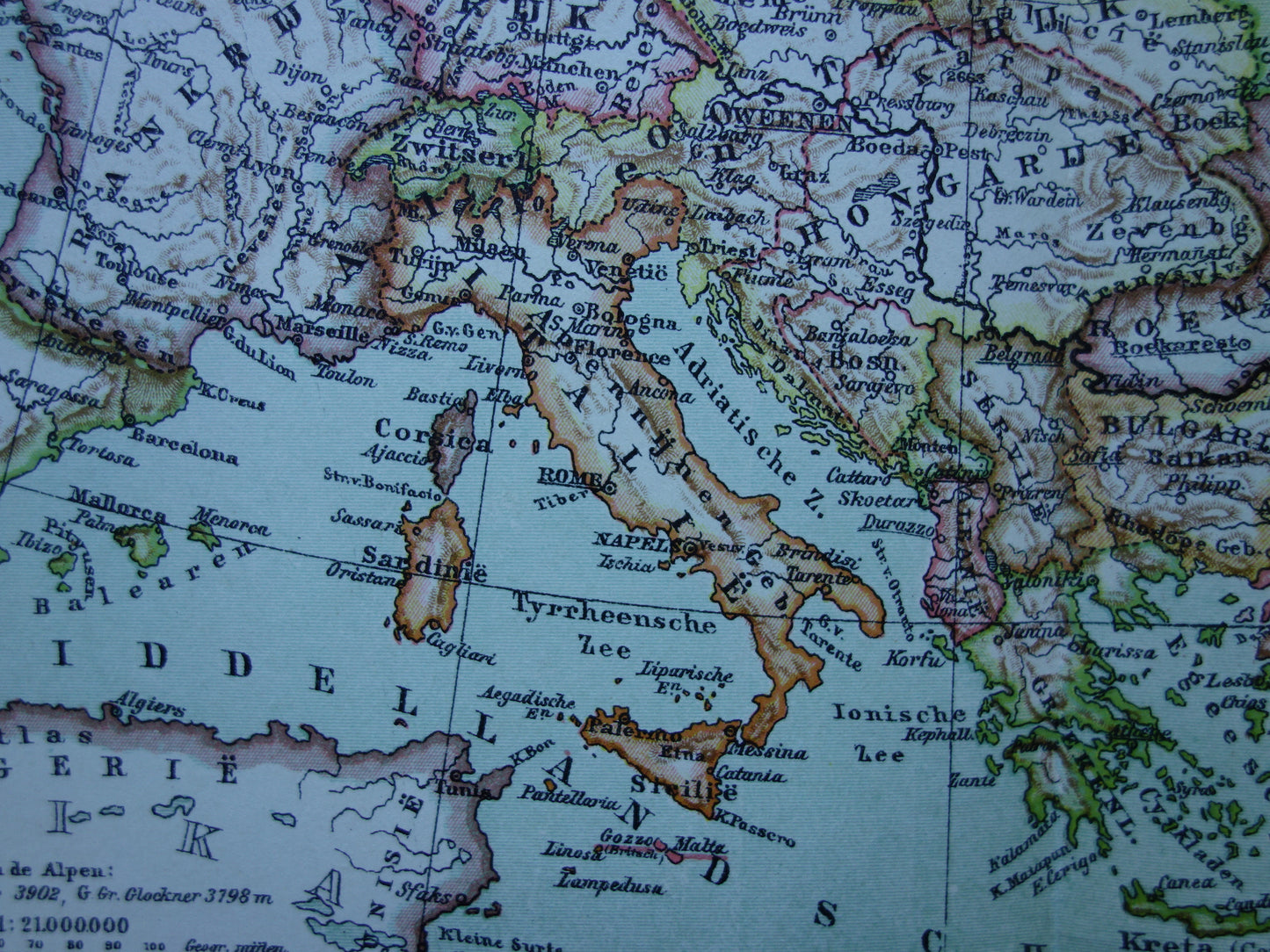 Oude kaart van Europa uit 1917 originele antieke landkaart van Europa continent vintage Nederlandse kaarten
