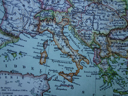 Oude kaart van Europa uit 1917 originele antieke landkaart van Europa continent vintage Nederlandse kaarten
