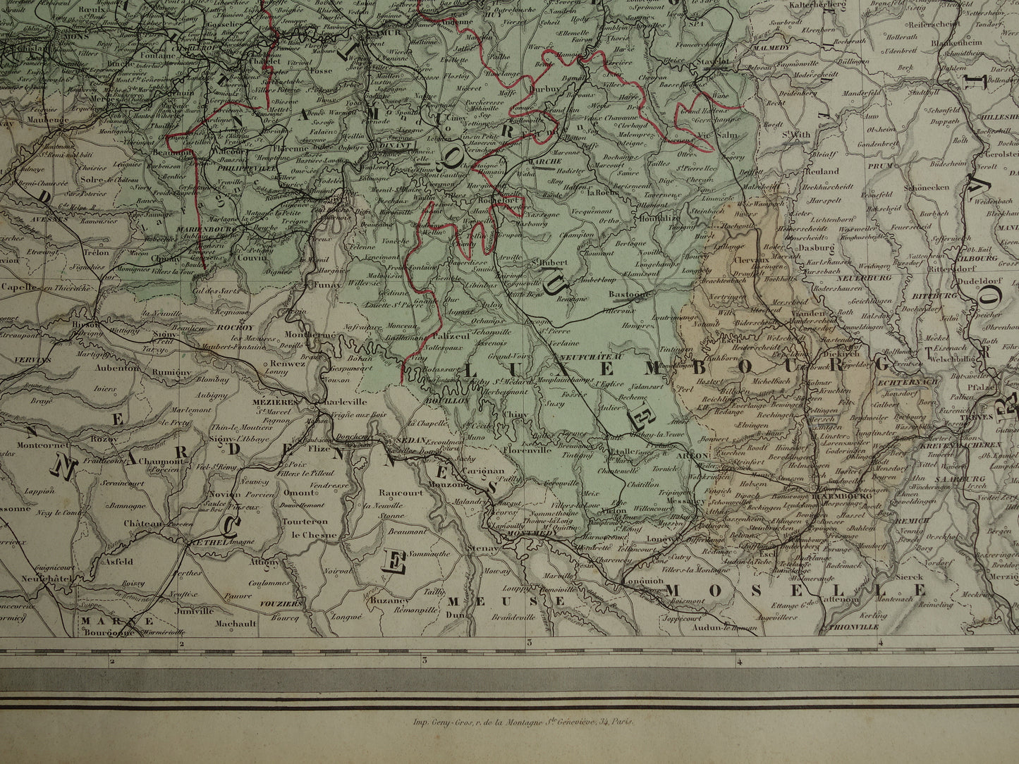 Large Old Map of the Netherlands and Belgium 1880 original antique very large map poster