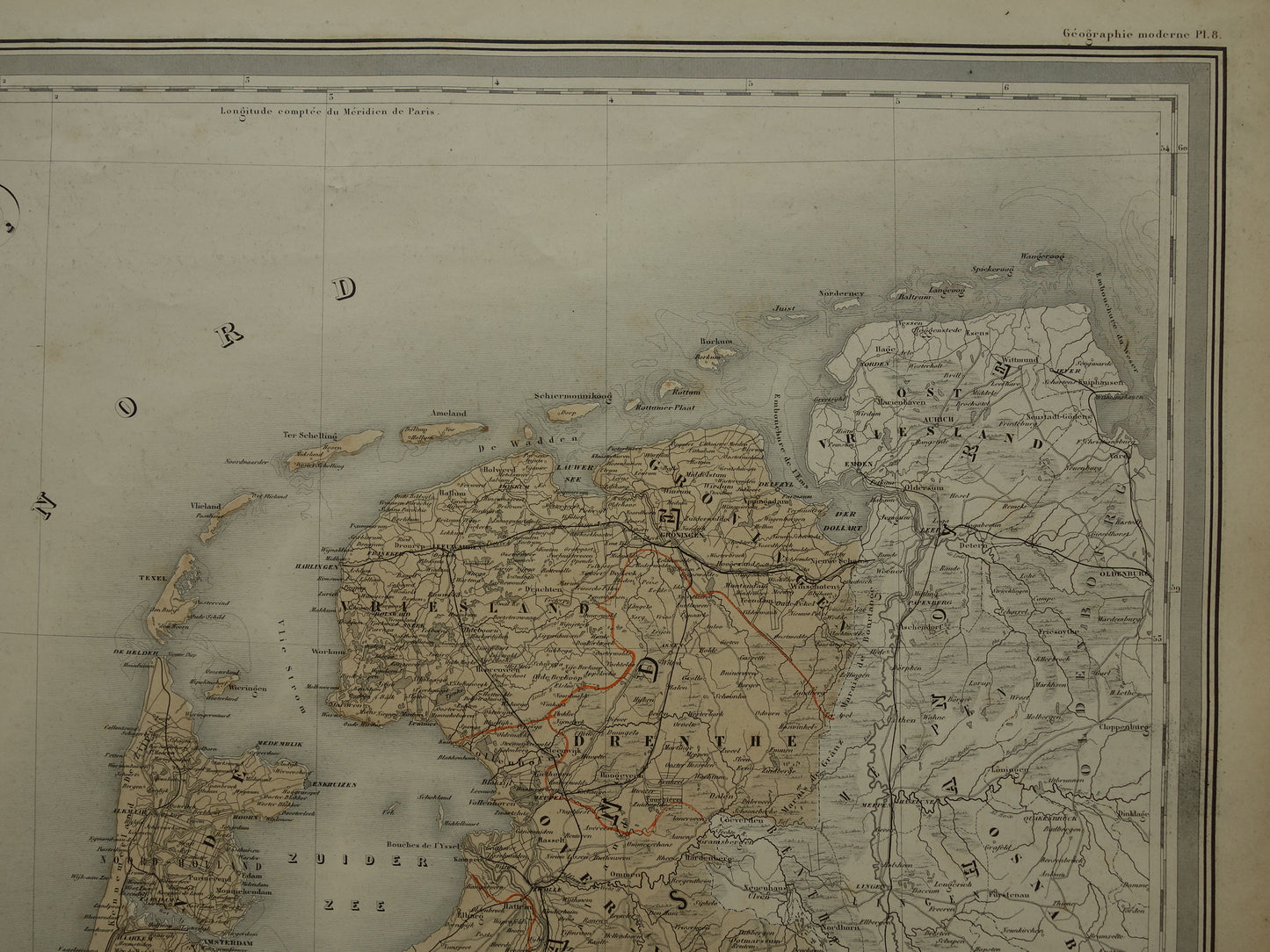 Large Old Map of the Netherlands and Belgium 1880 original antique very large map poster