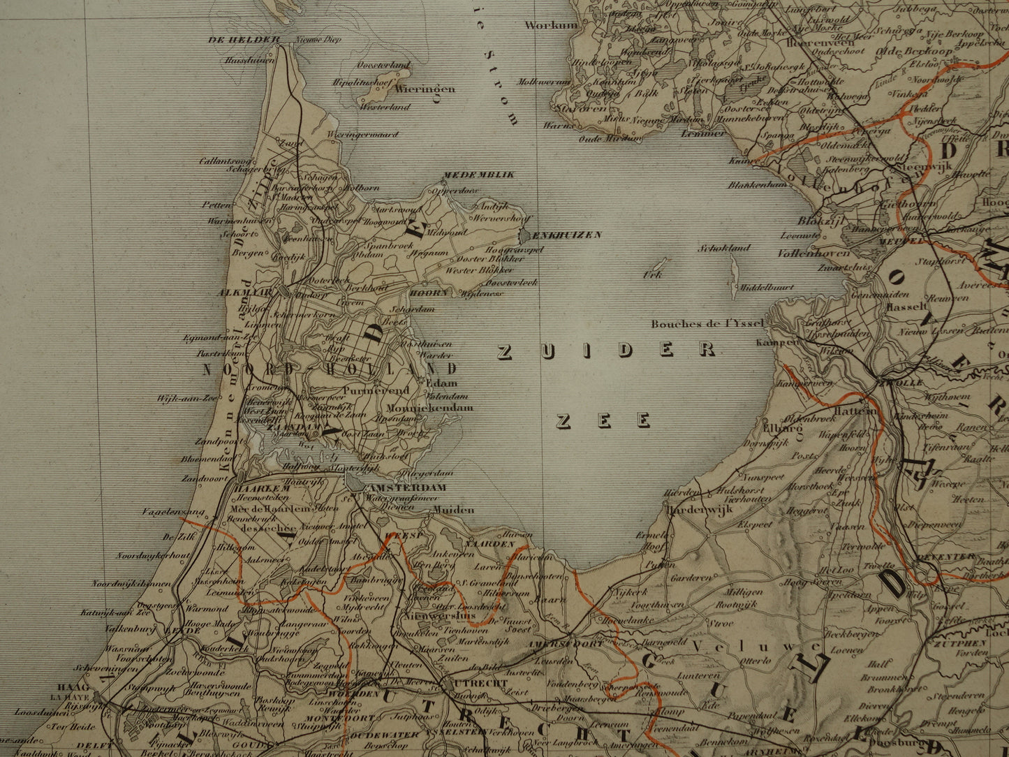 Large Old Map of the Netherlands and Belgium 1880 original antique very large map poster