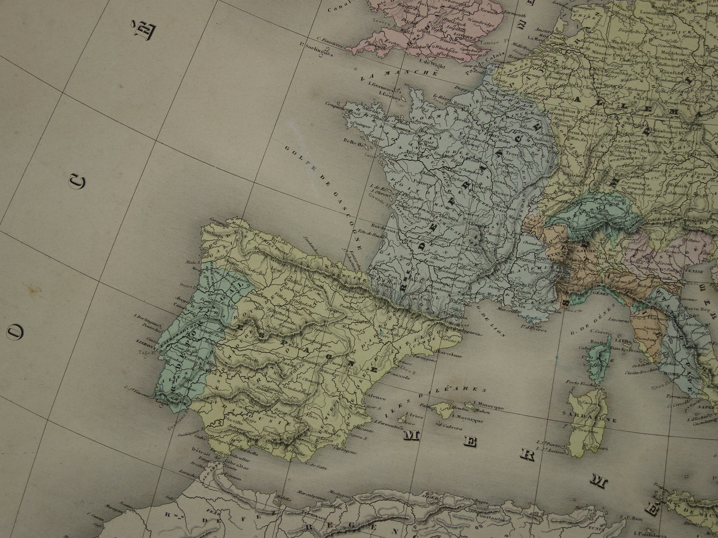 Map of Europe during Emperor Charles V Antique map European continent 16th century vintage maps