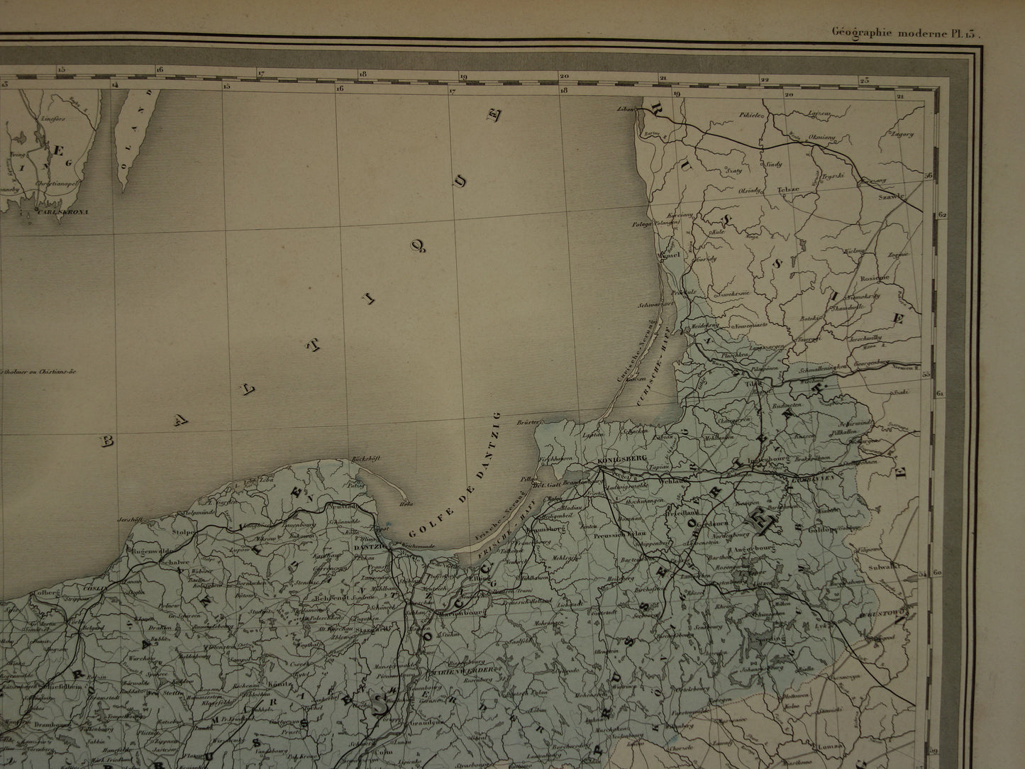 PRUISEN Antieke landkaart van Duitsland Grote originele 135+ jaar oude kaart
