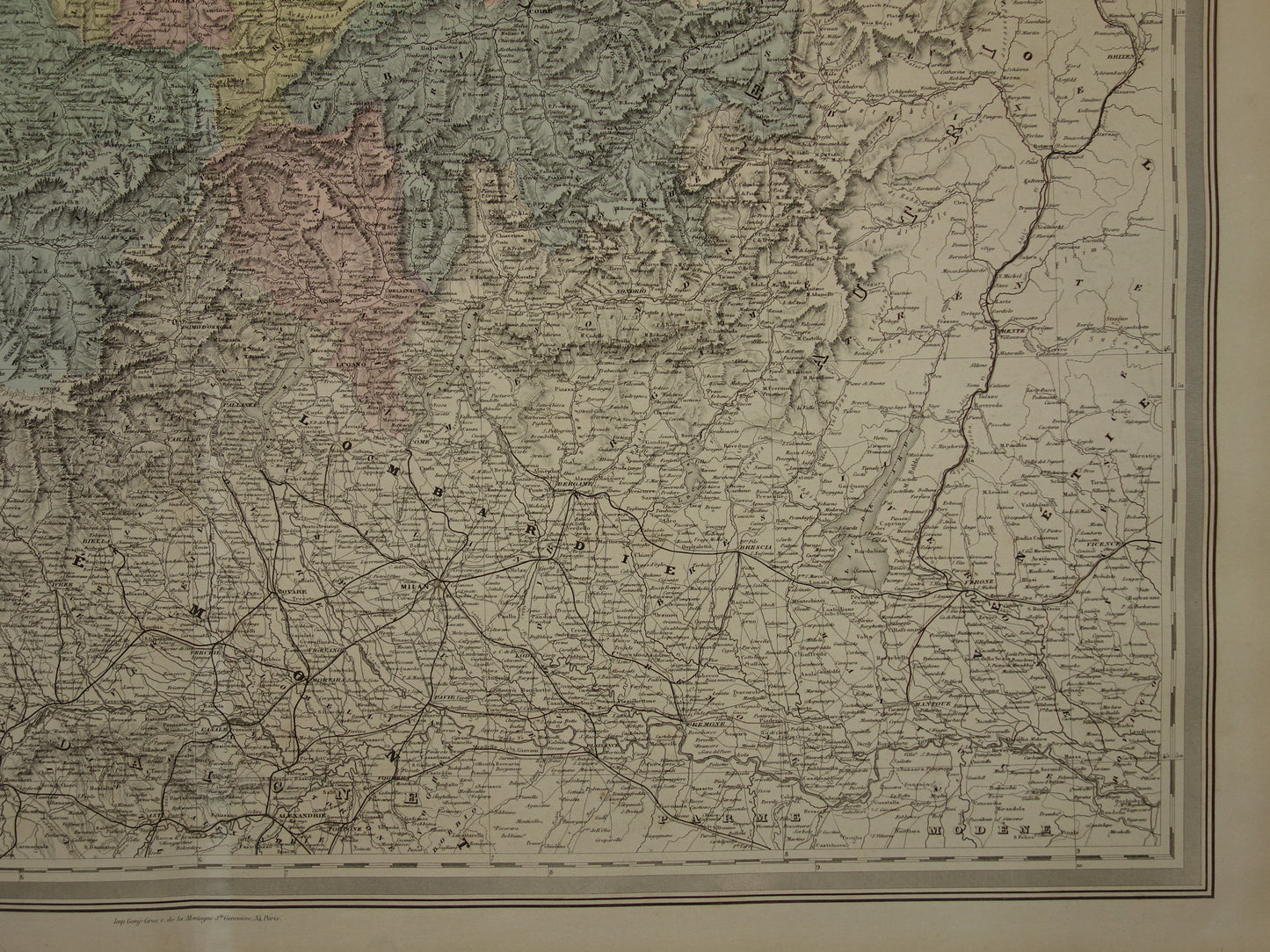 SWITZERLAND Large antique map of Switzerland 1880 original old map for sale