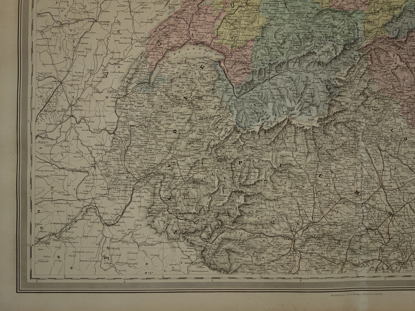 SWITZERLAND Large antique map of Switzerland 1880 original old map for sale