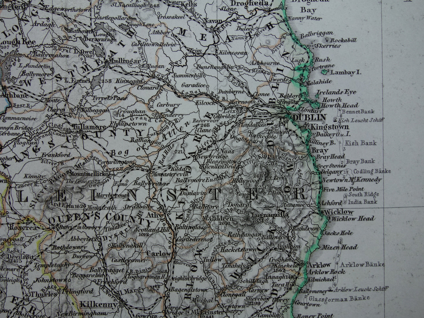 IRELAND old map of Ireland 1867 original antique German map with date