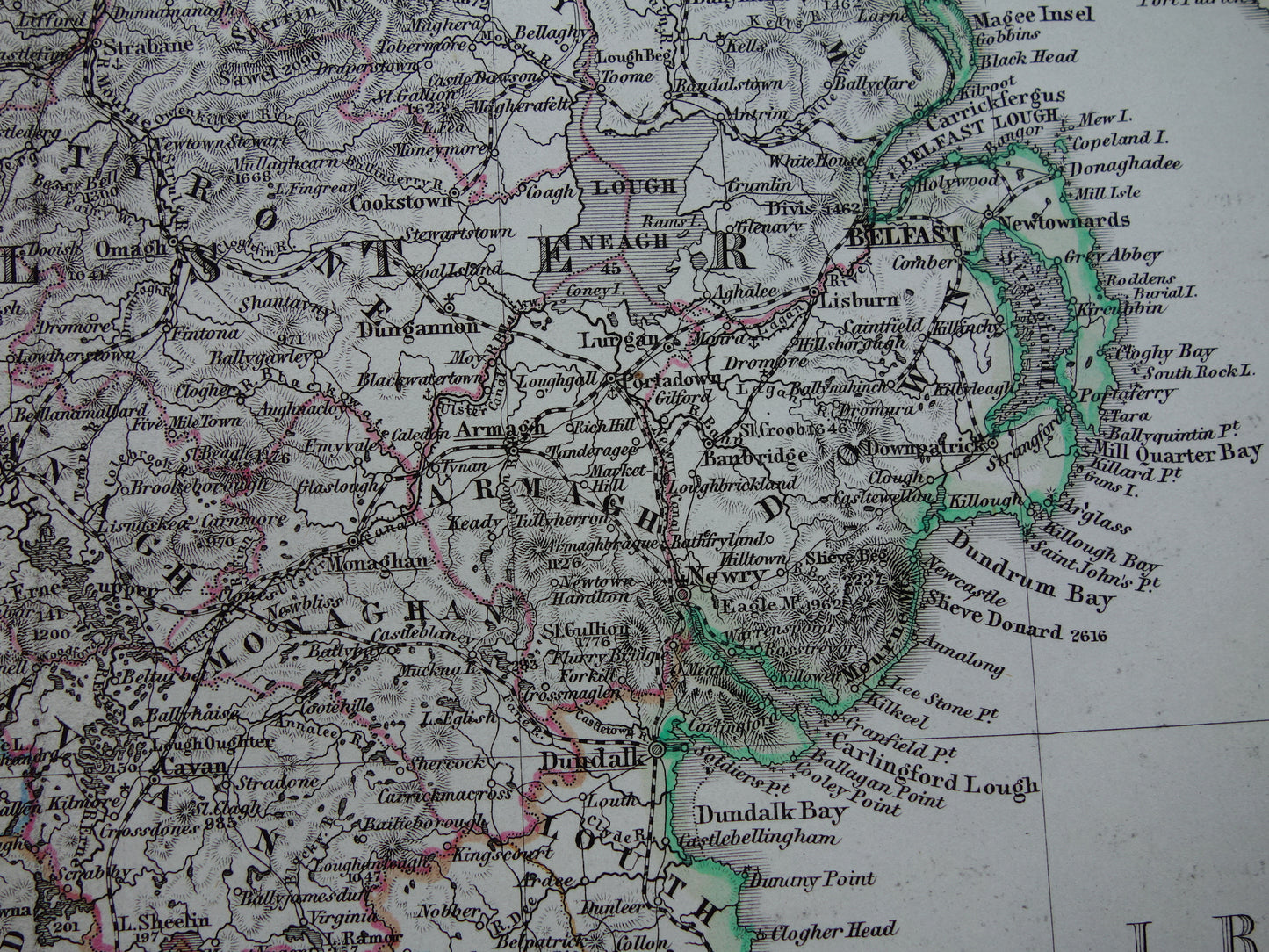 IRELAND old map of Ireland 1867 original antique German map with date