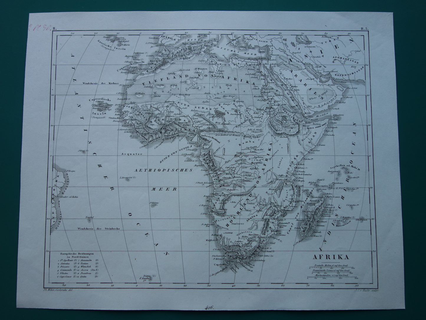 AFRICA antique map of Africa 170+ year old map of continent from 1849 - original vintage historical maps