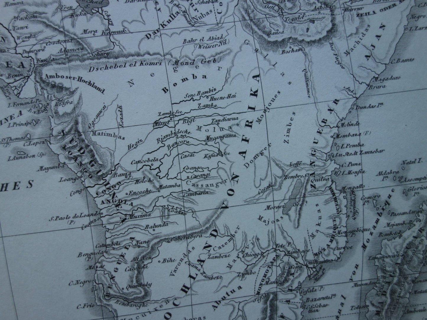 AFRICA antique map of Africa 170+ year old map of continent from 1849 - original vintage historical maps