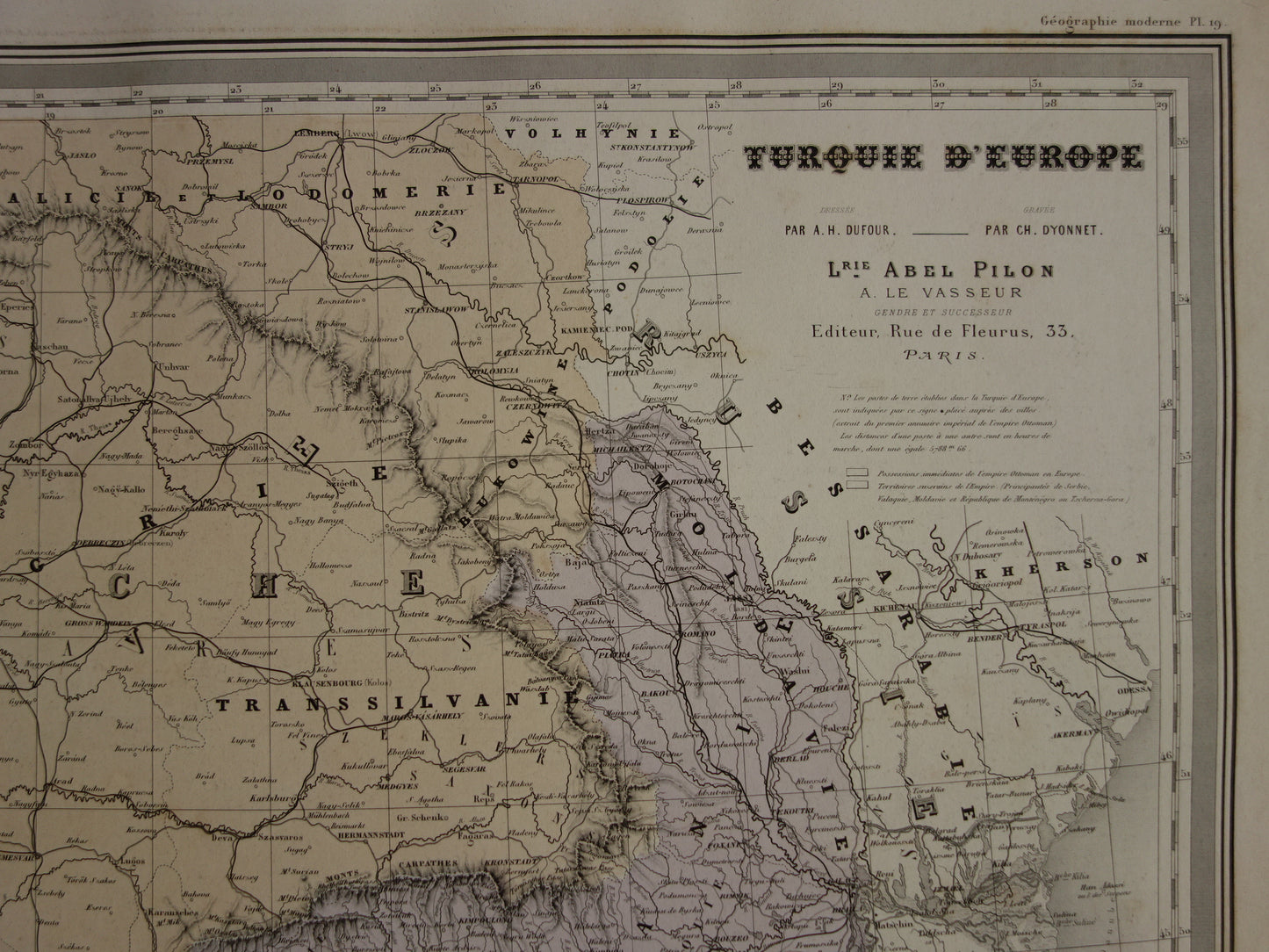 BALKAN antieke kaart van Griekenland Turkse Rijk uit 1880 - Grote oude kaart van Roemenië Bulgarije Servië Bosnië Montenegro