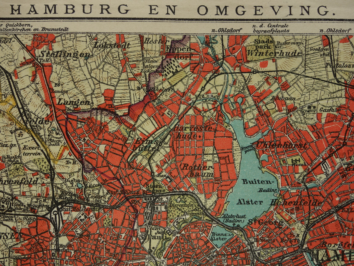 HAMBURG old map of Hamburg Germany from 1908 original antique map vintage map