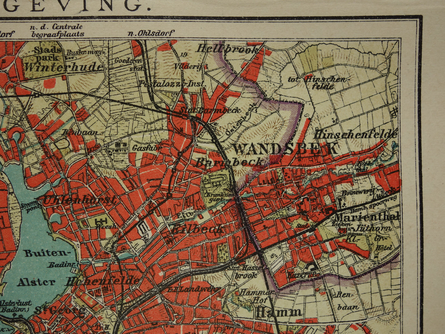 HAMBURG old map of Hamburg Germany from 1908 original antique map vintage map