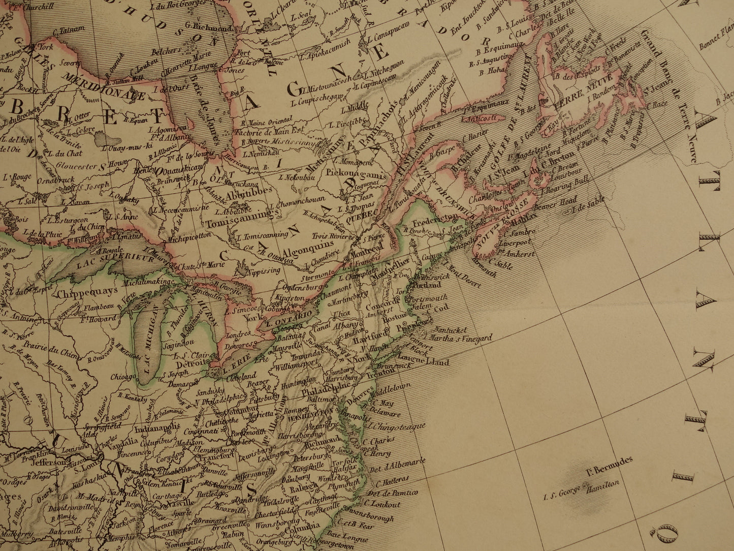 NORTH AMERICA large antique map from 1851 - Old map USA Canada Mexico - original vintage maps
