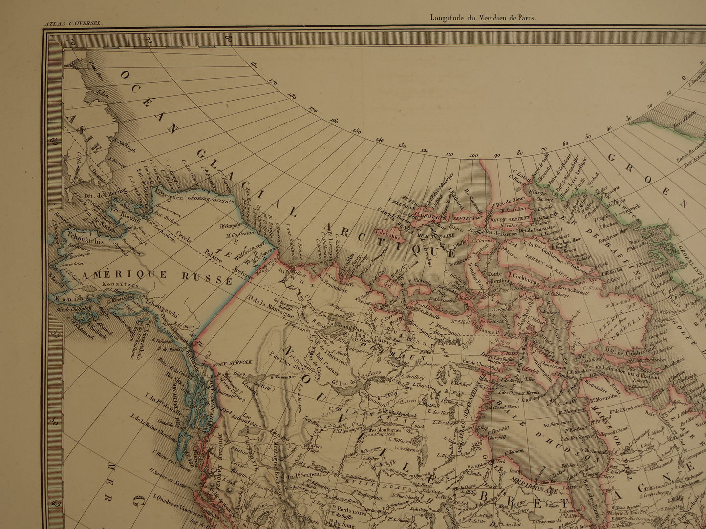 NORTH AMERICA large antique map from 1851 - Old map USA Canada Mexico - original vintage maps