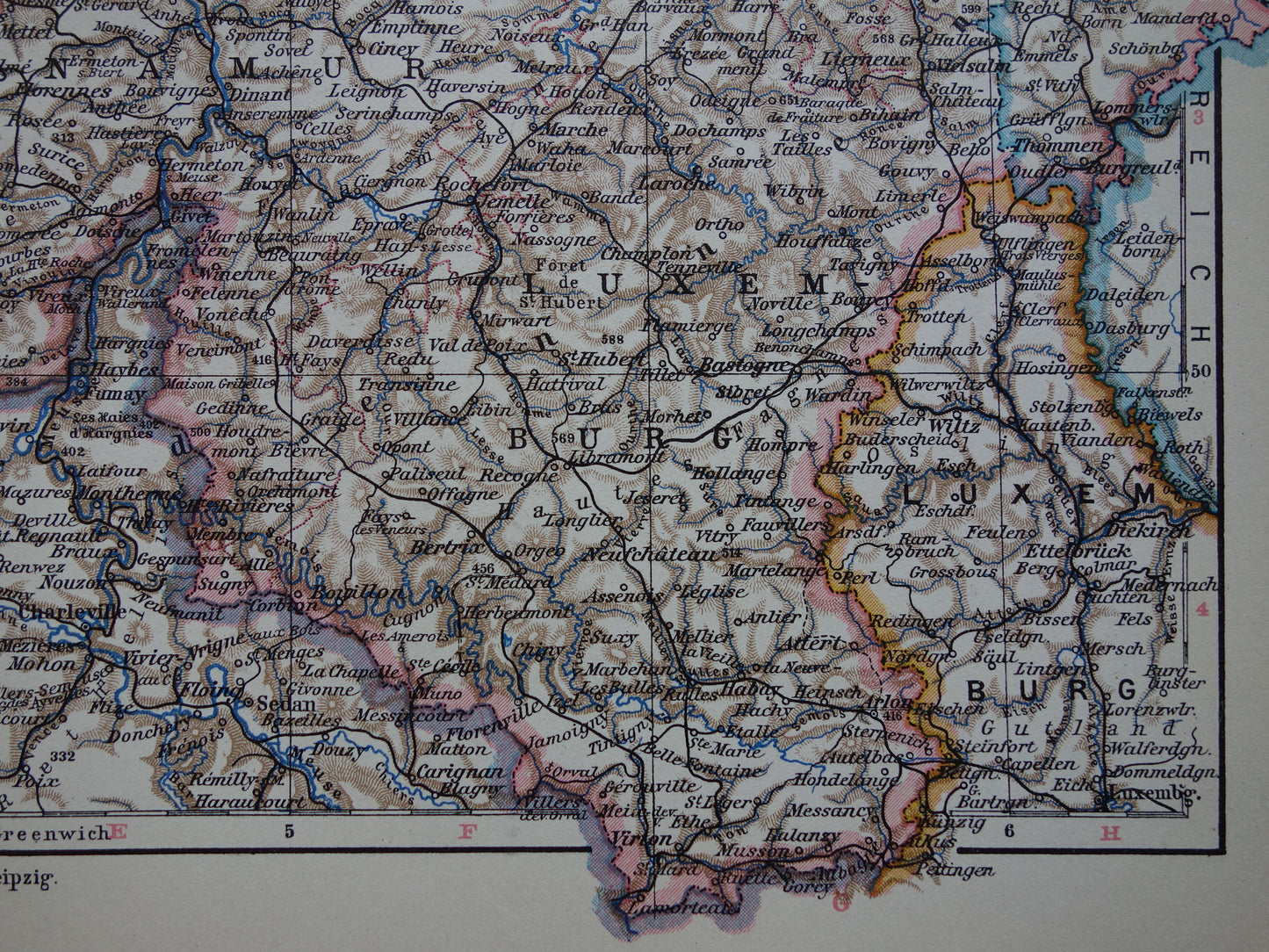 Old map of Belgium from 1928 original vintage map Brussels Antwerp Language border