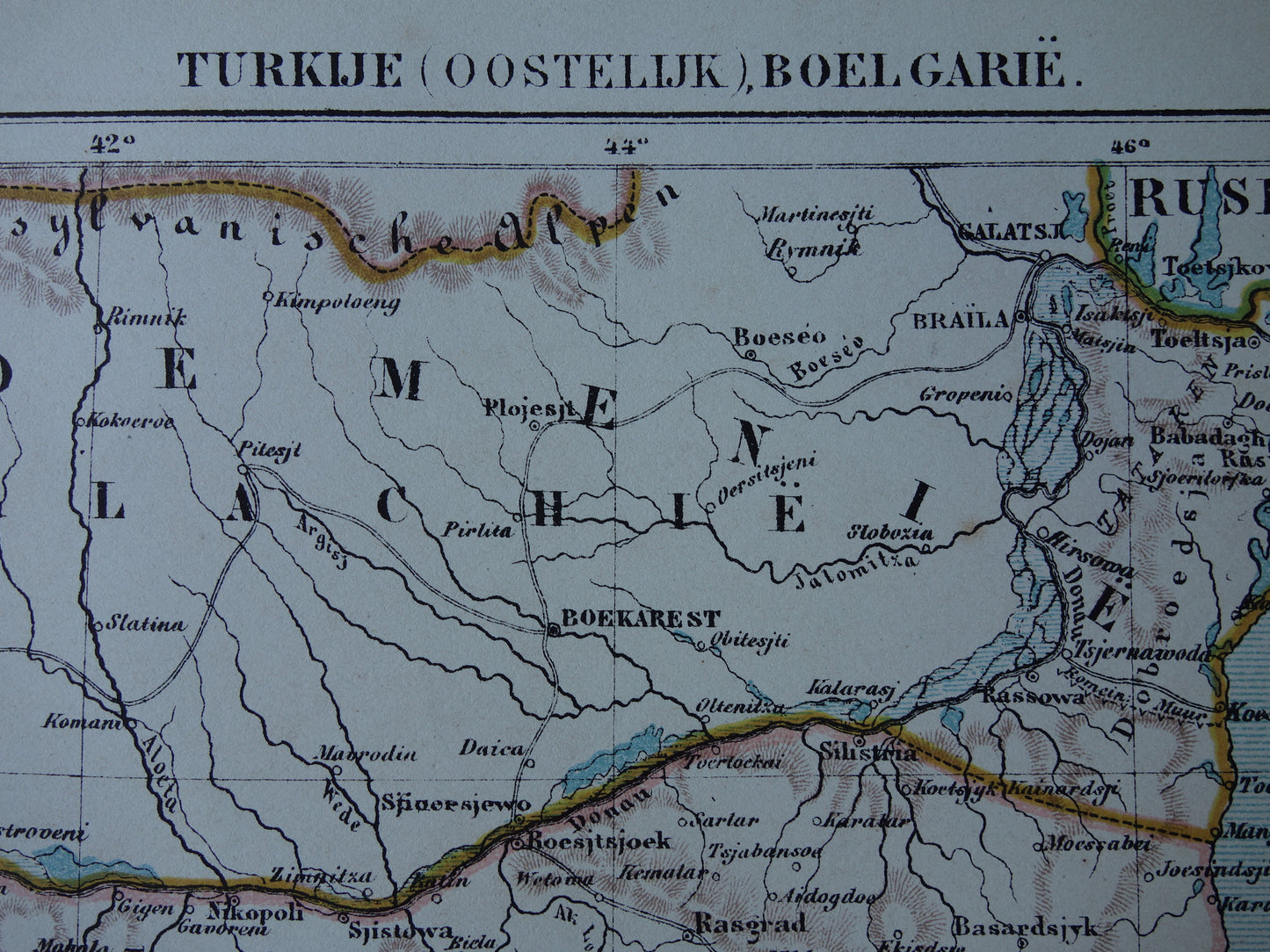 BULGARIJE oude landkaart originele antieke Kuyper kaart uit 1882 vintage kaarten Boelgarië Oost-Roemelië