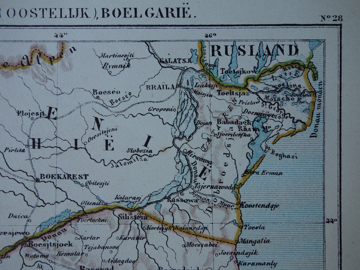 BULGARIJE oude landkaart originele antieke Kuyper kaart uit 1882 vintage kaarten Boelgarië Oost-Roemelië