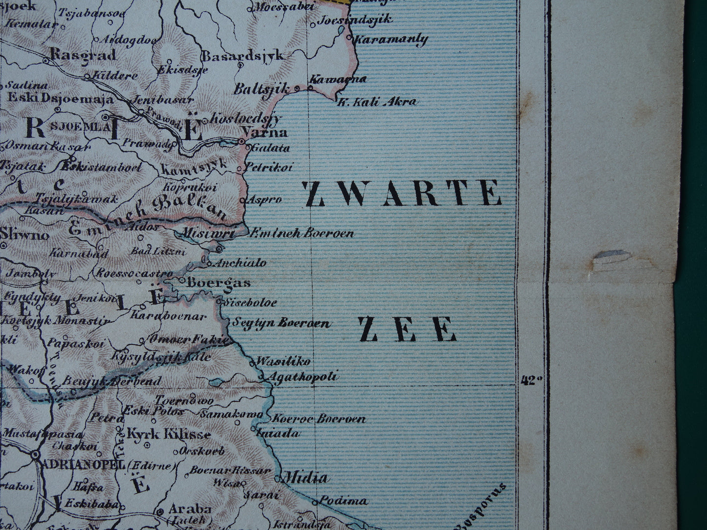 BULGARIJE oude landkaart originele antieke Kuyper kaart uit 1882 vintage kaarten Boelgarië Oost-Roemelië