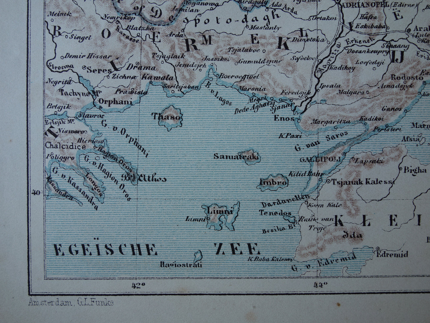 BULGARIJE oude landkaart originele antieke Kuyper kaart uit 1882 vintage kaarten Boelgarië Oost-Roemelië