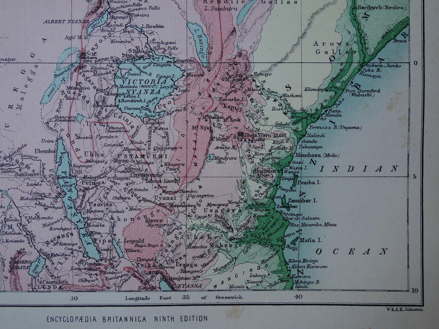 River Nile old map of upper Nile original antique English map from 1884 vintage maps Sudan Lake Victoria