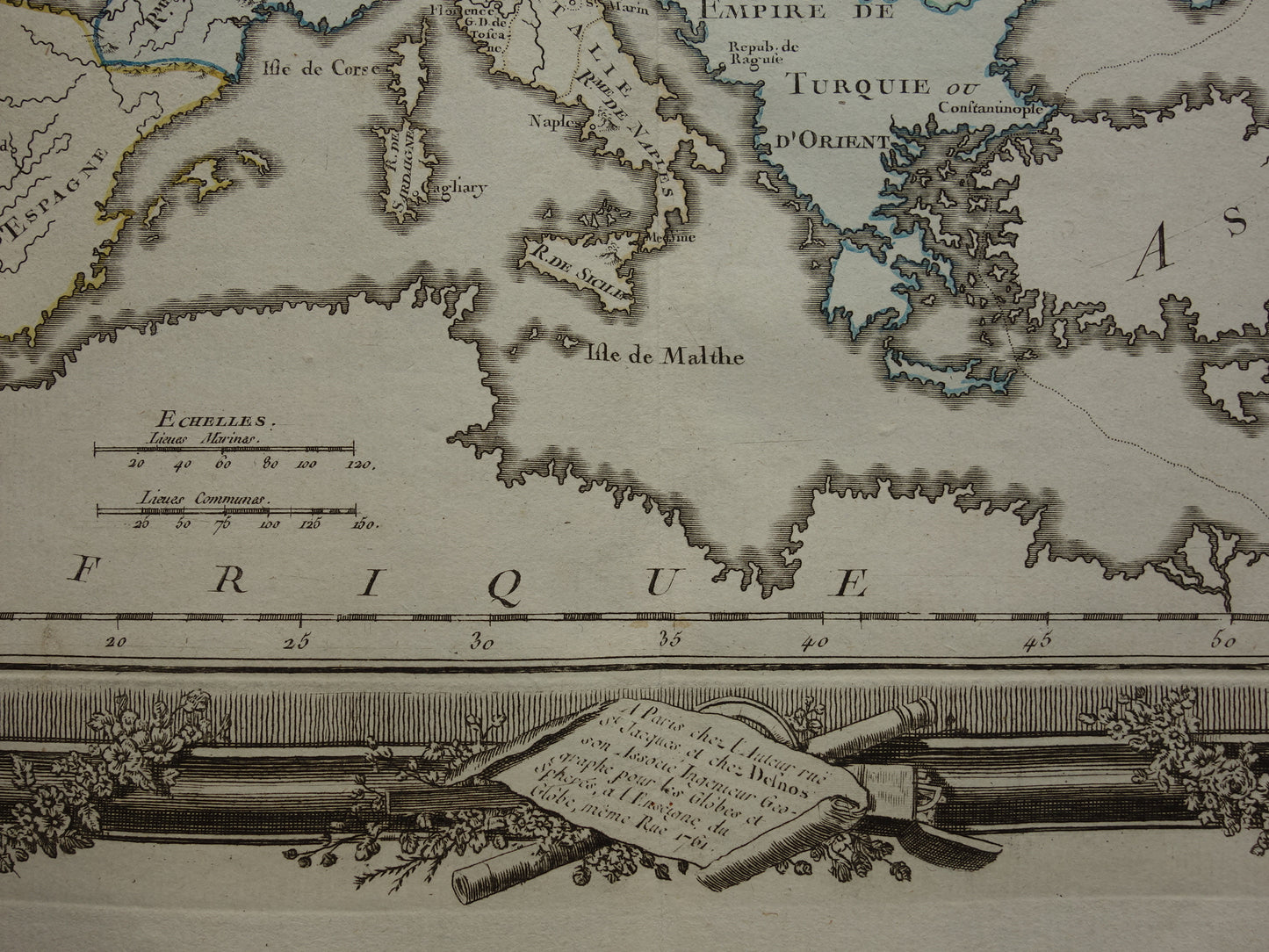 Antique Map of Europe from 1761 Original Old Map Continent Europe Vintage Maps