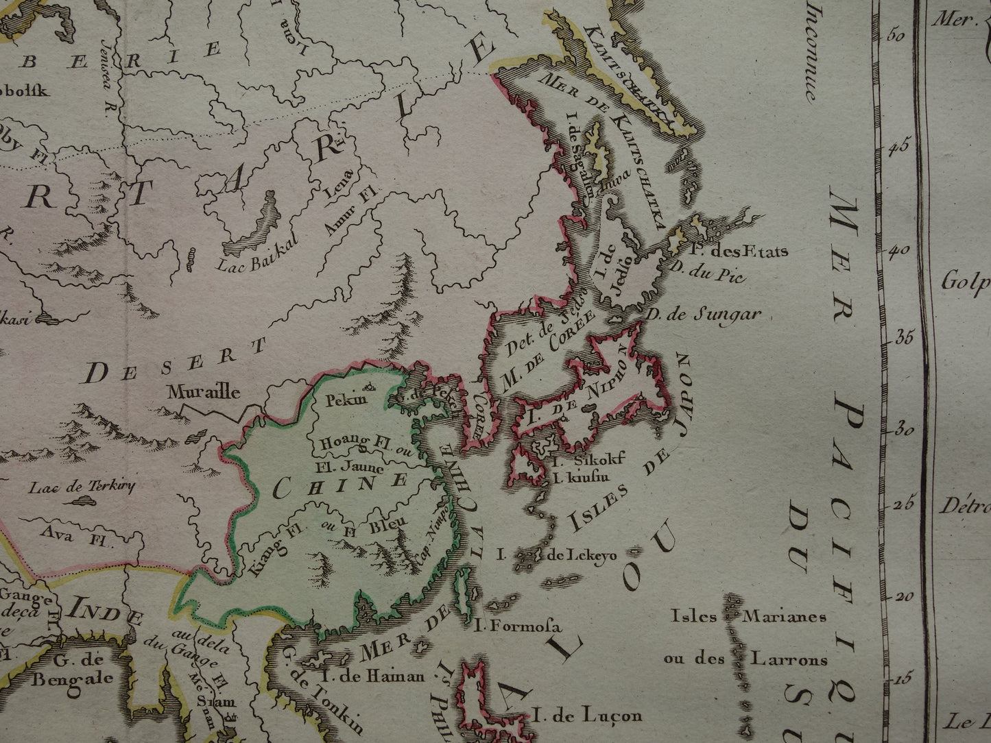 Old Map Asia from 1761 Original Antique Map Continent Asia Vintage Maps