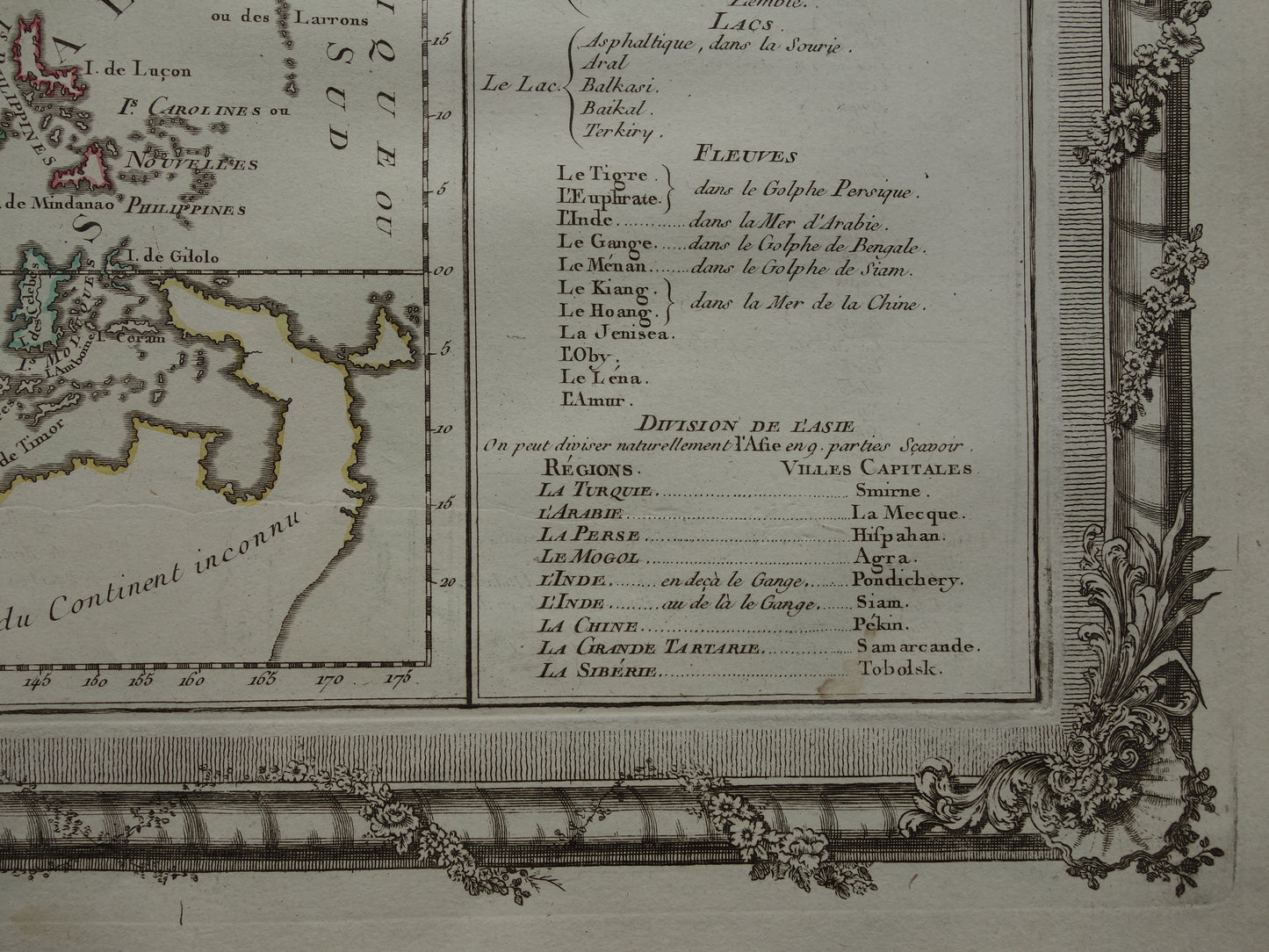 Old Map Asia from 1761 Original Antique Map Continent Asia Vintage Maps