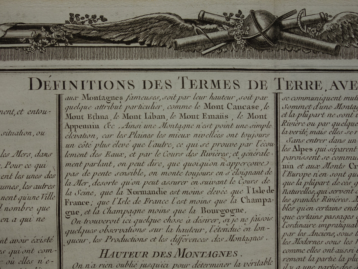 GEOGRAPHY Set of two old engravings about concepts from Geography - Original 260+ year old French matching prints