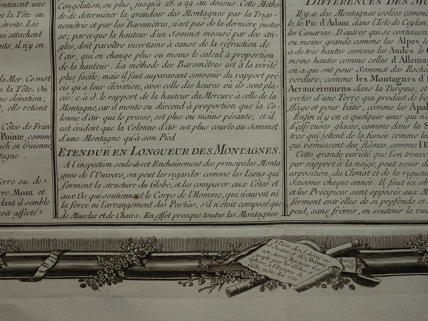 GEOGRAPHY Set of two old engravings about concepts from Geography - Original 260+ year old French matching prints