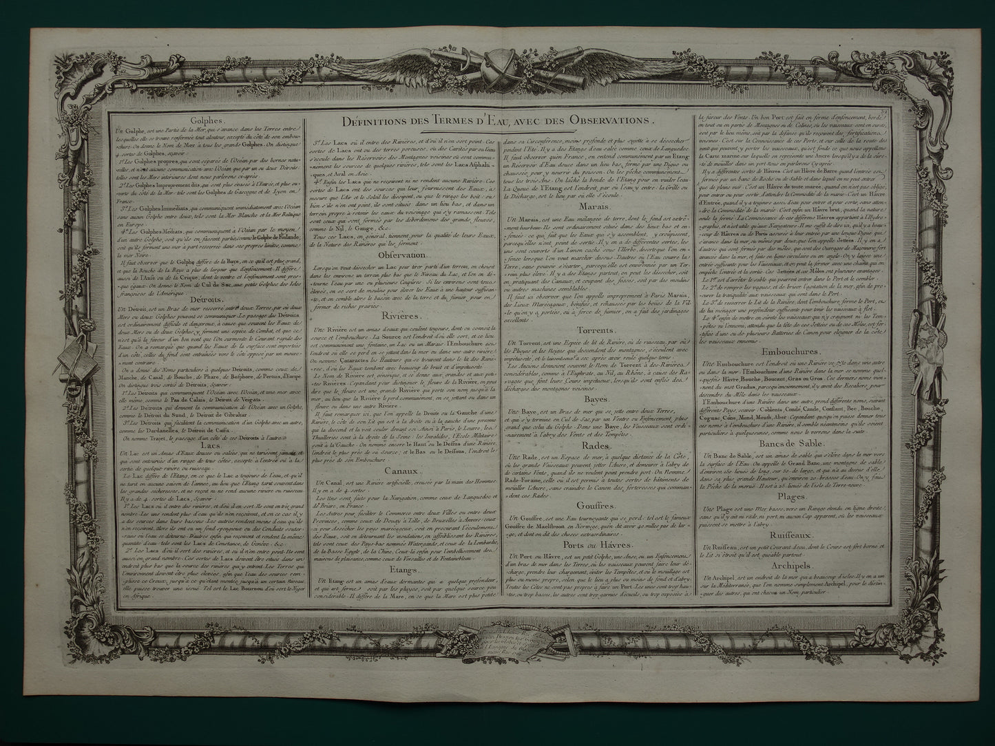 GEOGRAPHY Set of two old engravings about concepts from Geography - Original 260+ year old French matching prints