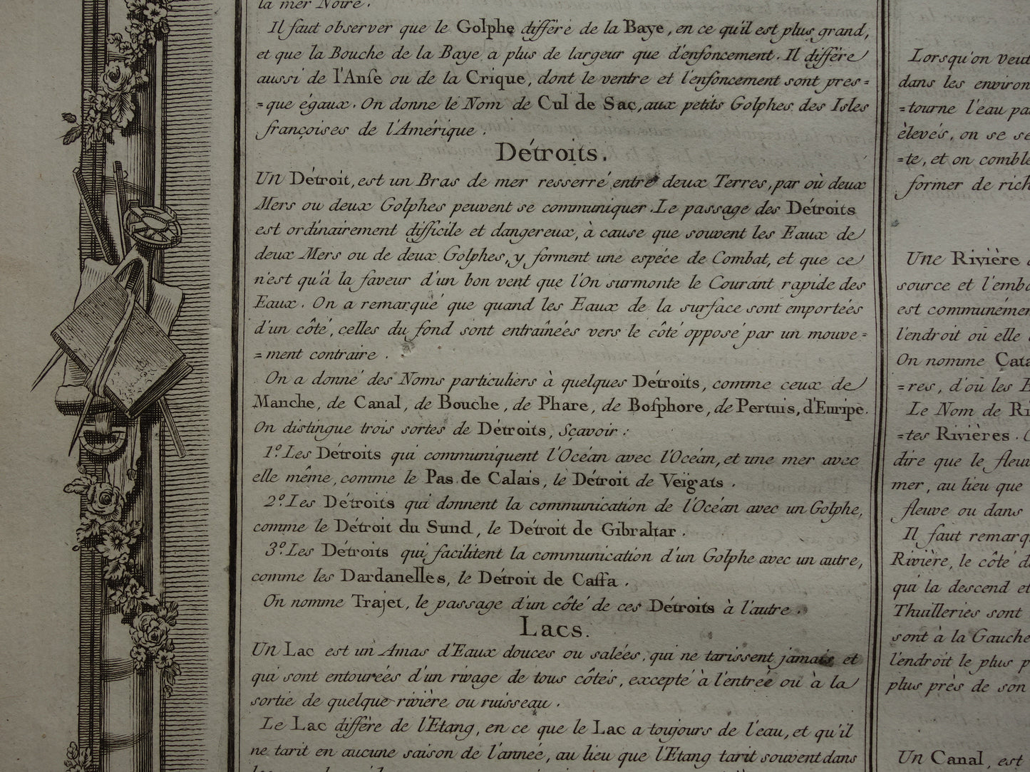GEOGRAPHY Set of two old engravings about concepts from Geography - Original 260+ year old French matching prints