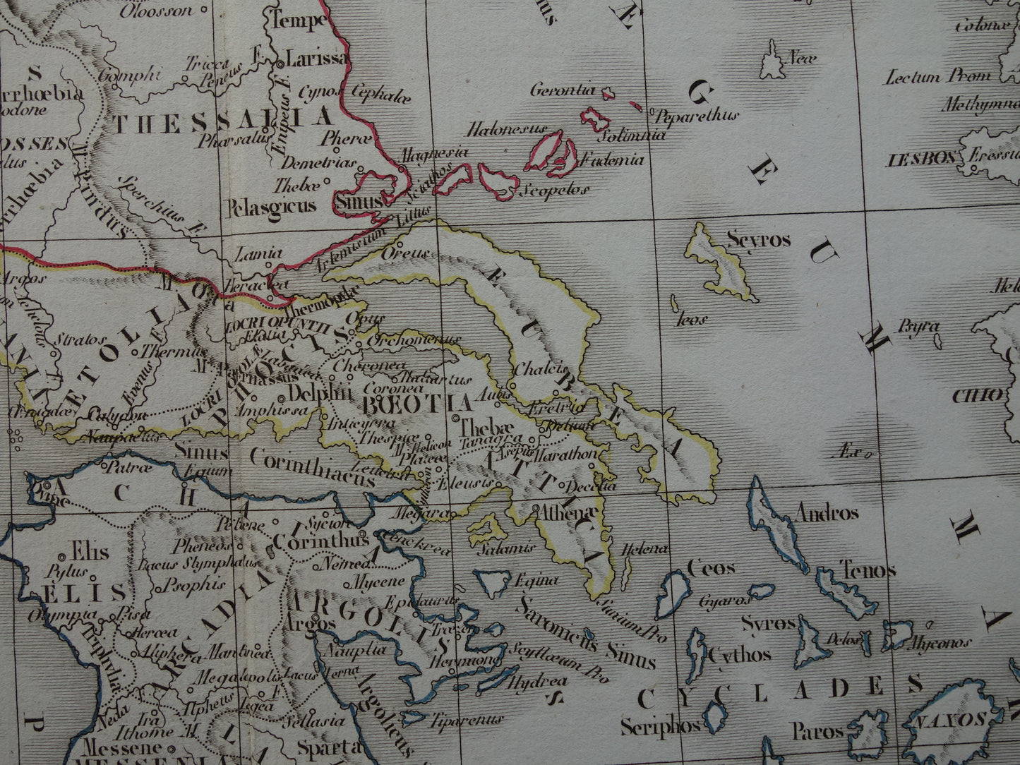 GREECE large old map of Greece in classical antiquity original antique map from 1832