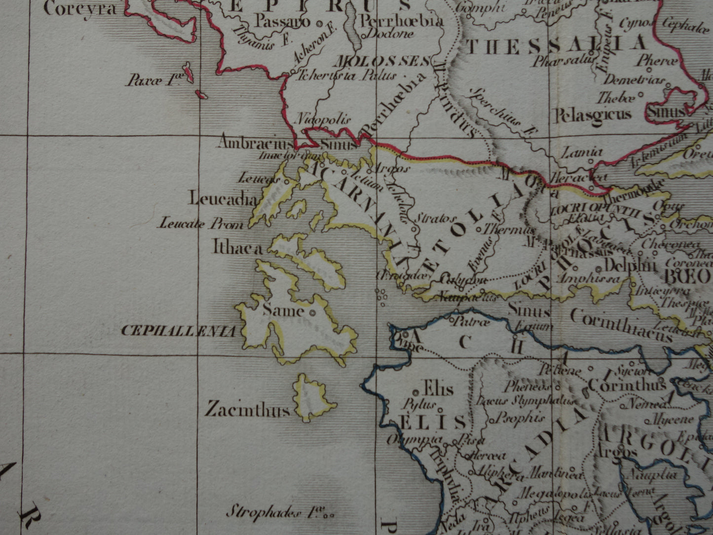 GREECE large old map of Greece in classical antiquity original antique map from 1832