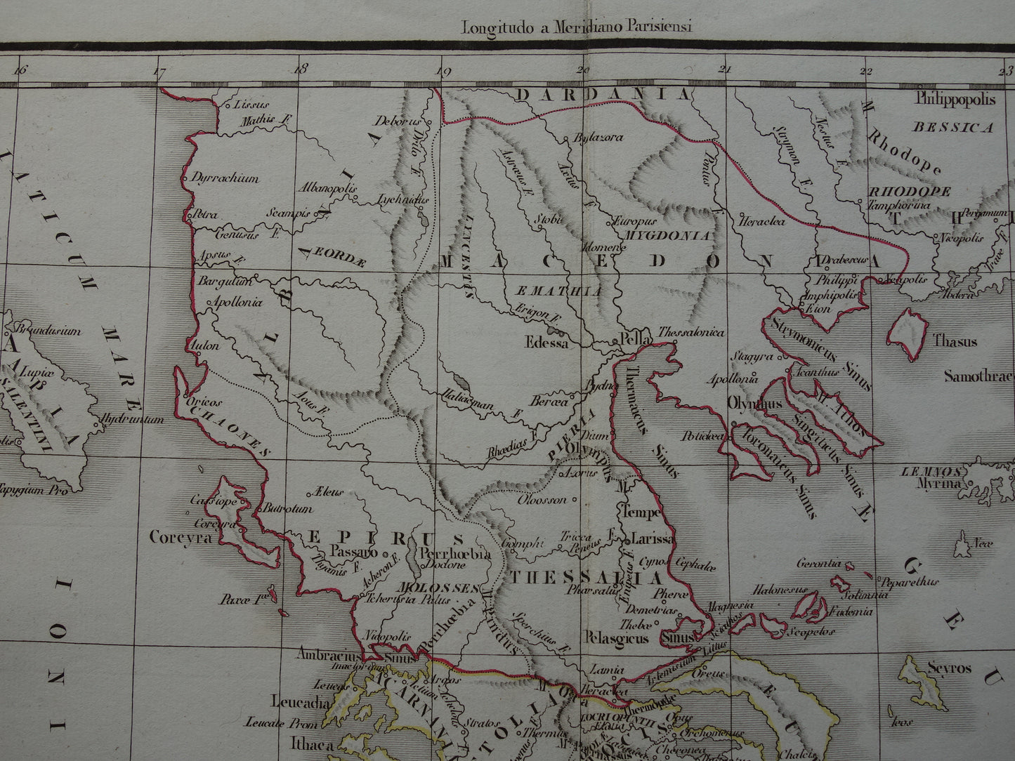 GREECE large old map of Greece in classical antiquity original antique map from 1832
